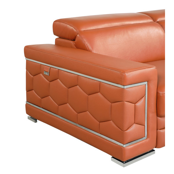 Orren Ellis Aiesrom Luxury Top Grain Italian Leather 2 Piece Living